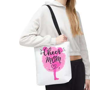 Cheer Mom Tote Bag, Cheerleading Gift, Athletic Tote, Stylish Mom Bag, Personalized Sporty Tote