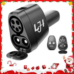 LJH CCS1 to Tesla EV Charging Adapter Fast Efficient for S/X/Y/3 Models Supports CCS1 & J1772 Works with Electrify/EVgo/Chargepoint Level 3 Charging Waterproof Weatherproof Plug-and-Play Super Fast Car Charger Supercharger CCS Adapter