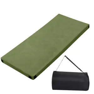 75" x 25" x 2.5" Memory Foam Camping Sleeping Pad – Portable Roll-Up Mattress with Carry Bag, for Tent, Car, Guest Bed – Army Green