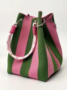 1pcs Korean Style Feng Shui Bucket Bag, Fashion Lucky Money Knit Handbag Purse, Casual Single Shoulder Bag for Women, Vacation Bag