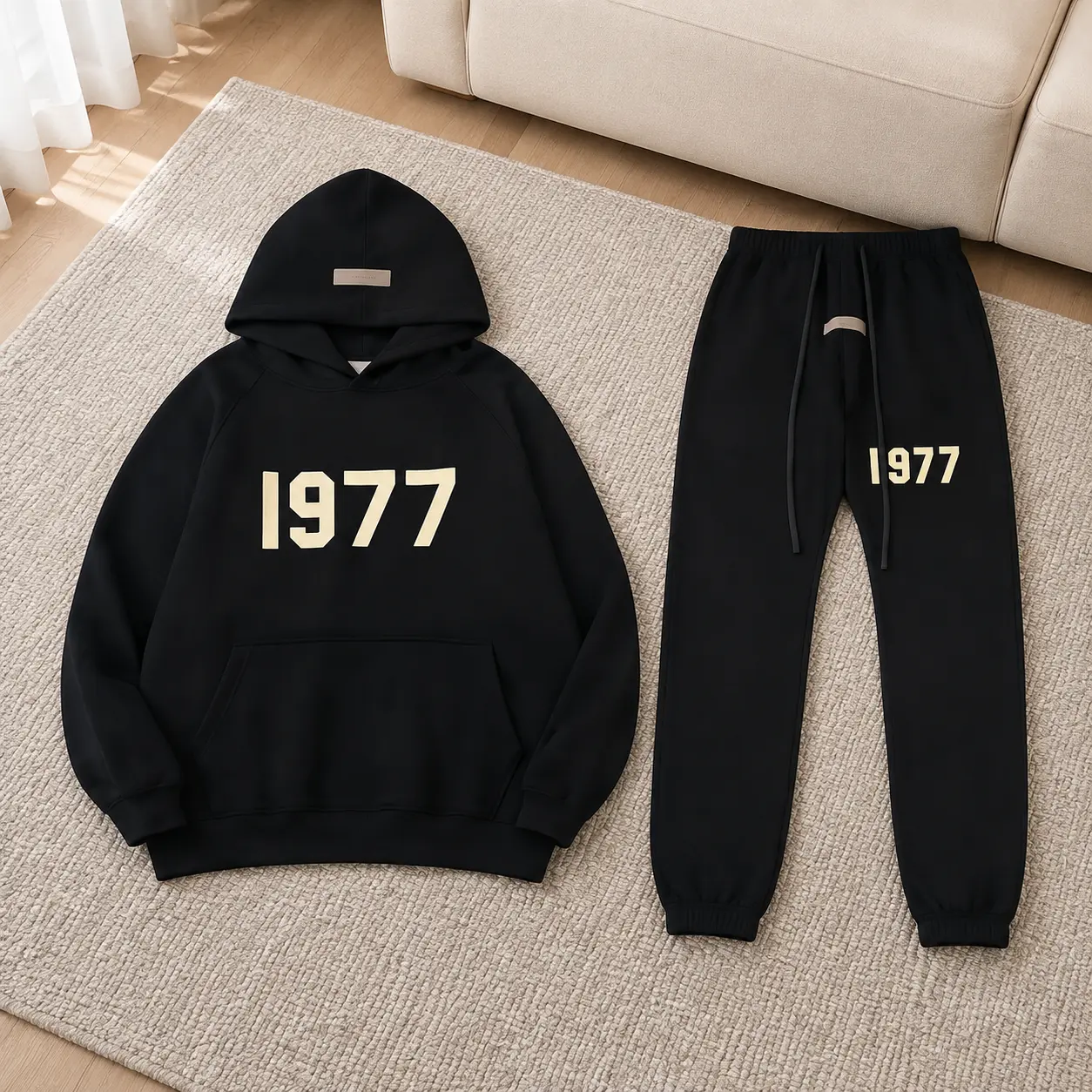 Unisex 1977 Streetwear Tracksuit, Pullover Hoodie + Jogger Pants Set, Home Supplies Gift for Him-Her 2026