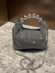 Women's Elegant Rhinestone Decorated Evening Hobo Shoulder Bag, Exquisite Trendy Chain Strap Crossbody Bag, Fashionable Bag for Party Decoration
