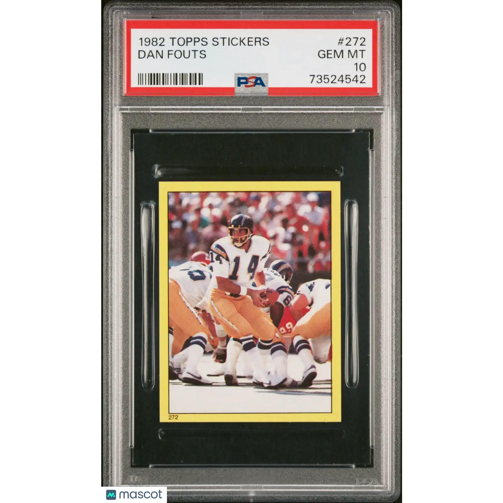 Dan Fouts PSA 1982 Topps Stickers Football #272 10 73524542