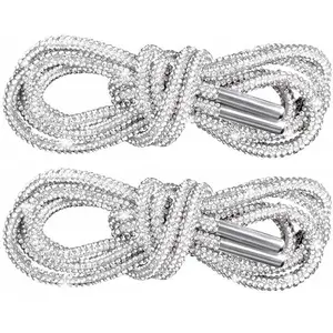 Shiny Rhinestone Glitter Shoe Laces (1 Pair) | Round Bling Cords, Perfect for Sneaker Replacement Footwear Shoelace