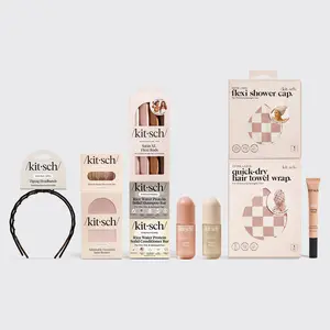 Kitsch Ultimate Kitsch Bundle - Cleanser, Heatless Curling Rod, XL Hair Towel, Rice Water Bars, Satin Bonnet, Shower Cap, Discovery Perfume Set Daily