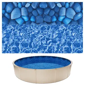 VEVOR 24ft Pool Liner, Round Overlap Swimming Pool Liner for 52 in Wall Height, Premium Vinyl, Easy Install with Leak-Proof Patches, Designed for Steel Sided Above-Ground,Outdoor, Boulder Swirl