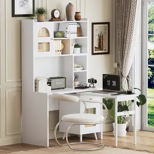 [SOIYELIFE] Computer Desk with 90 Degree Rotating Desktop, 43x70 Inch Office Desk with Storage Drawer and Cabinets, Gaming Desk with Shelves, Writing Desk for Study, Work Desk for Office Bedroom Living Room,Unique furniture,
