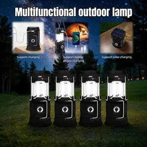 1/2/4pcs Rechargeable Foldable Camping Lantern - Portable Dimmable LED Emergency Light With Hook, Phone Charger, Perfect For Outdoor Adventures, Hurricanes, Hiking And Power Outages camping  outdoor  lamp