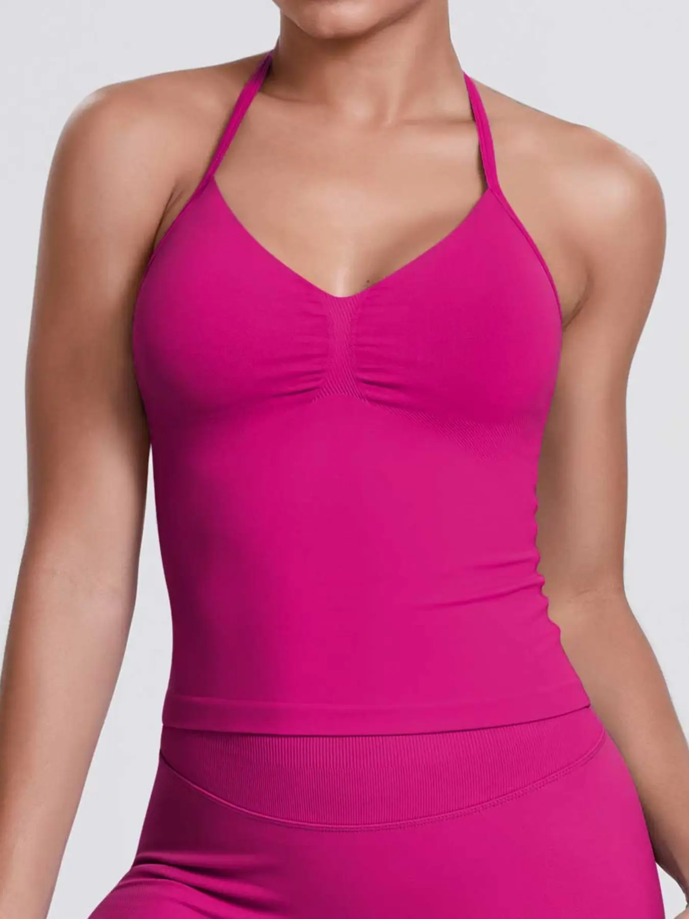 Impact Longline Strappy Top Women Yoga Sports Bra Sleeveless Workout Crop Top Stretchy Fitness Activewear Fitness Exercise Wear Women Workout Clothes
