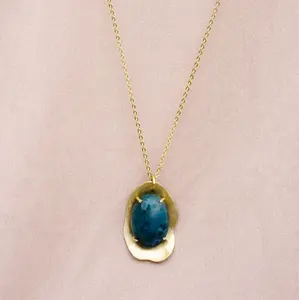 FreeForm Solid With Moss Agate Necklace