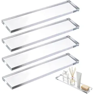 4 Pcs 13 Inch Acrylic Wall-Mounted Medicine Cabinet Replacement Shelves for Bathroom Kitchen Living Room Cabinets