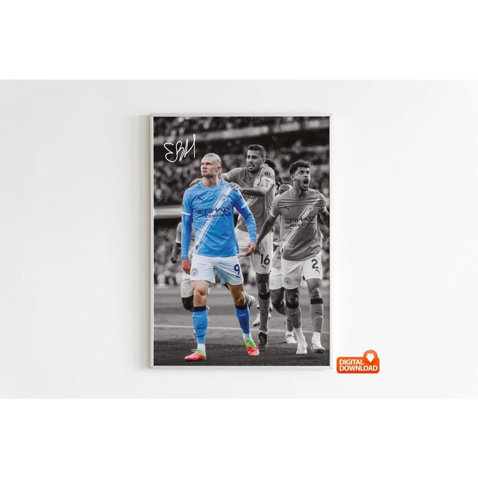 Erling Haaland Poster Signed Football Poster( Unframed - Print Only )