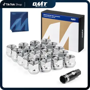 【SummerVibes】Orion Motor Tech 1/2"-20 Open End Lug Nuts, 3/4" 19mm Hex Chrome Plated Wheel Lug Nuts Compatible with Dodge Dakota Ramcharger Ford Bronco Explorer F-150 Jeep Wrangler, Set of 20