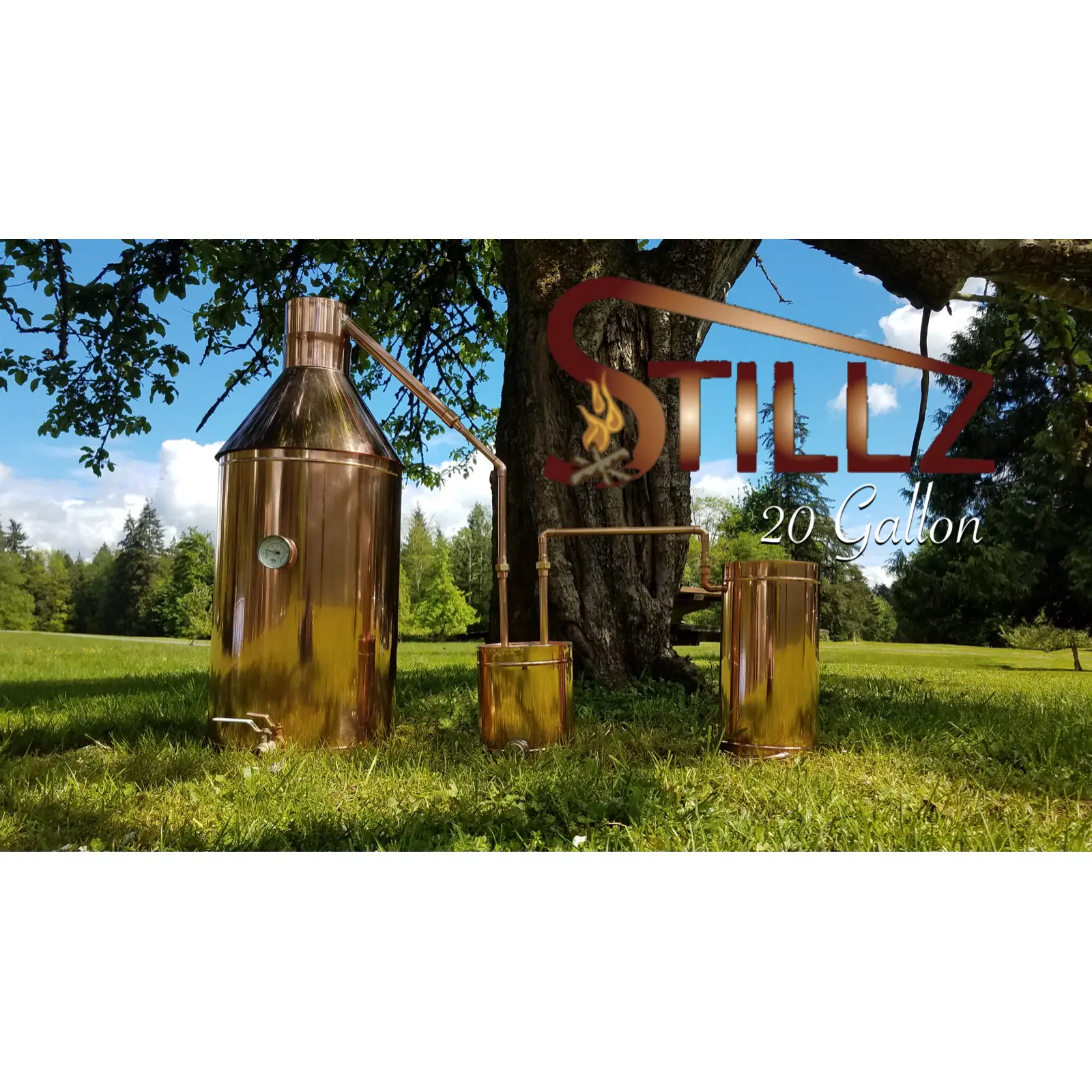 20 Gal Hand-Made High-Quality Heavy-Duty 22 Ga Traditional Copper Pot Still with Thumper, Brass Fittings - Built-to-Last Affordable Home Distilling Specialty Kitchen Appliance