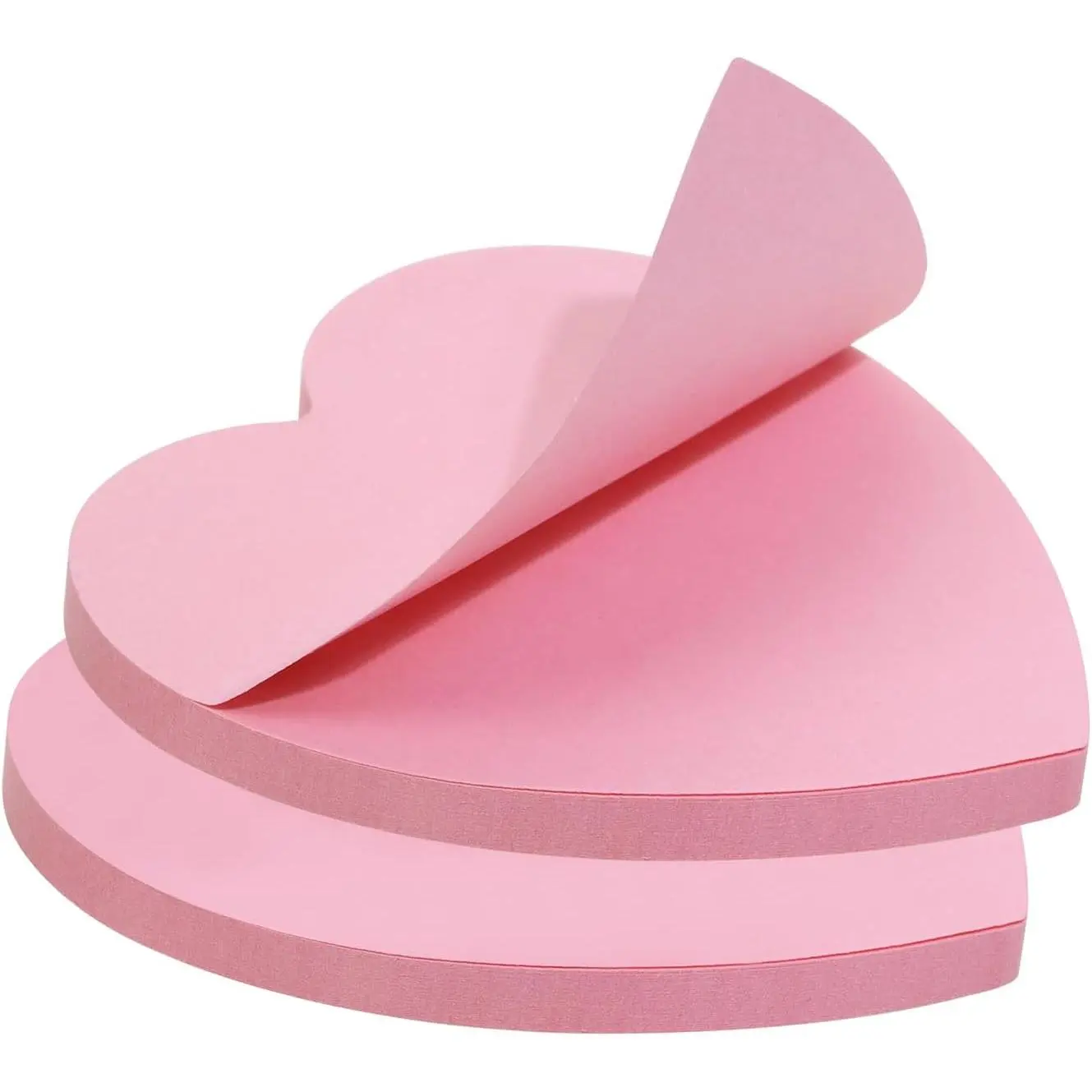 2-Pack Heart-Shaped Self-Adhesive Office Stickers Set, 100-Sheet Blank Book Tabs Index Labels, Self-Stick Paper Markers Pad for Office Stationery Supplies, Self Adhesive Labels