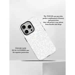 White leopard print design element phone case, providing shockproof and drop protection, with excellent hand feel, suitable for iPhone 17/16/15/14/13/12/11/X/XS/XSMAX/XR/7P/8P, also an ideal holiday gift for friends, family, or for personal use., Accessor