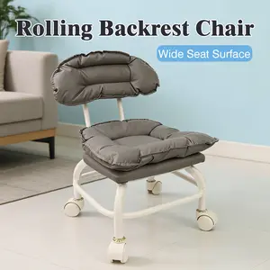 1 Count Rolling Backarest Chair, compact portable layout, space saving storage style