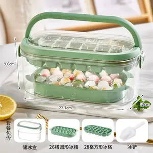 【Father's Day Gift】Ice bucket with ice cube tray and ice scoop, 1 box clear sealed ice bucket, household ice storage box for home kitchen parties, home bar accessories【Deals for you days】