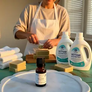 Vetiver Essential Oil Pure Natural for Aromatherapy Relaxation Promotes Sleep Supports Skin Health Emotional Balance Massage Therapy