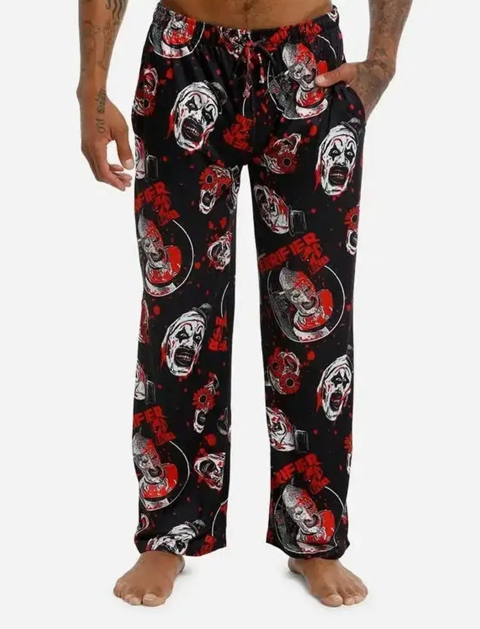Terrifier 2 Art the Clown Horror Character Inspired Pajama Pants – Soft Cotton Lounge Sleepwear, Lightweight Relaxed Fit Home Pants, Comfortable All Season Loungewear for Horror Fans