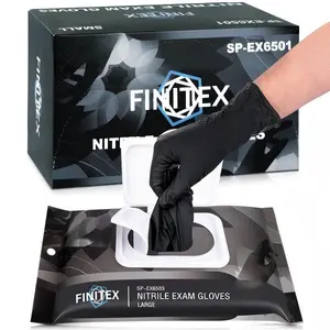 180pcs Black Nitrile Disposable Gloves, Space-Saving Waterproof Pouch Packaging Ambidextrous Powder&Latex Free, Multi-Purpose Durable Portable Work Cleaning Gloves for Car Trunk Hardware Tools Camping Gardening BBQ Cooking Outdoor Emergency Repair