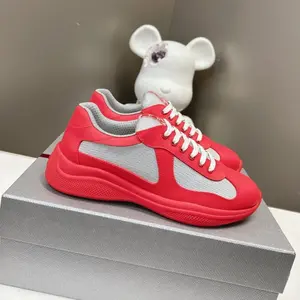 Men's and Women's Genuine Leather Round Toe Thick Sole Lace-up Sneakers Spring and Autumn Casual Shoes