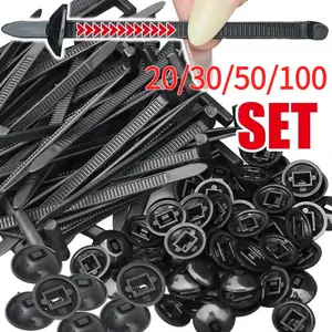Self Locking Nylon Cable Tie Universal Car Fender Zip Tie Buckle Auto Engine Guard Underbody Panels Retainer Replaceable Parts