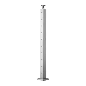 VEVOR 1-Pack Cable Railing Post, 36x2x2 In Horizontal-Hole Deck Railing Post with Pre-Drilled Holes, Stainless Steel Cable Rail Post with Horizontal and Curved Bracket, Silver, 1JZLGZXYS91466KZK001V0Summervibes