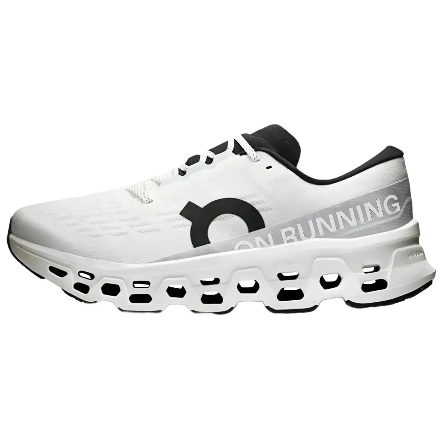 Men's On Cloudmonster 3 Solid Athletic Running Shoes - White, Cushioned, Outdoor Runner with Cloudtec Technology, Durable Rubber Outsole, Speedboard Responsive, Maximum Cushioning, Casual Training Footwear