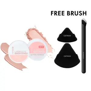 Under Eye Brightener & Setting Powder + Brush & Puff
