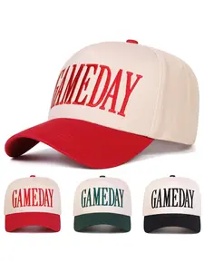 Unisex Gameday Embroidered Artistic Baseball Cap, Adjustable Sun Protection Hat for Spring & Fall, Casual Outdoor Travel Beach Vacation Wear