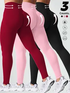 Women's High Waist Butt Lifting Yoga Pants, Seamless Knitted Comfort Fabric, Perfect for Gym Workouts and Daily Wear, Fashionable Sporty Fitness Leggings