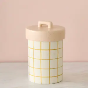 Charlotte Plaid Ceramic Canister