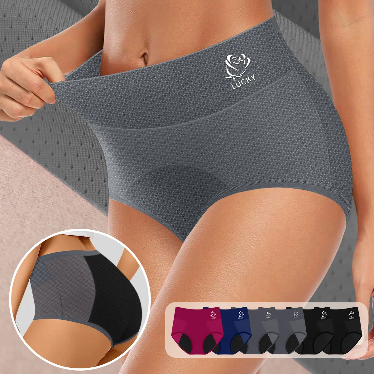 Morelect Women's High-Waist Casual Period Panties - 4/6/8-Pack Mesh Fabric, Moisture Wicking, Soft, Lightweight, Leak Proof, Breathable, Non-Restrictive, Assorted for Activewear & Rest