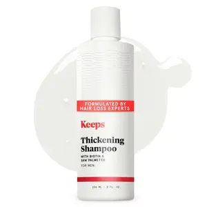 Keeps Men’s Hair Loss Shampoo with Biotin - Anti-Thinning & Hair Growth Shampoo for Men - DHT Blocker with Saw Palmetto & Caffeine for Fuller, Thicker Looking Hair - Color-Safe Products