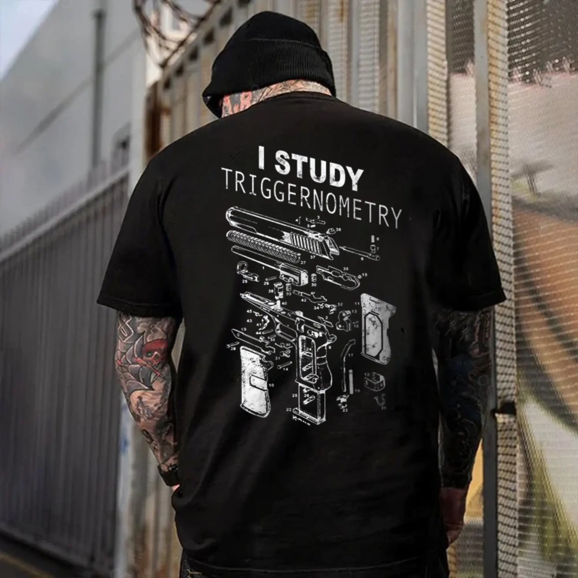 I Study Triggernometry Shirt, Funny Gun Lover T-Shirt,Tactical T-Shirt for Men