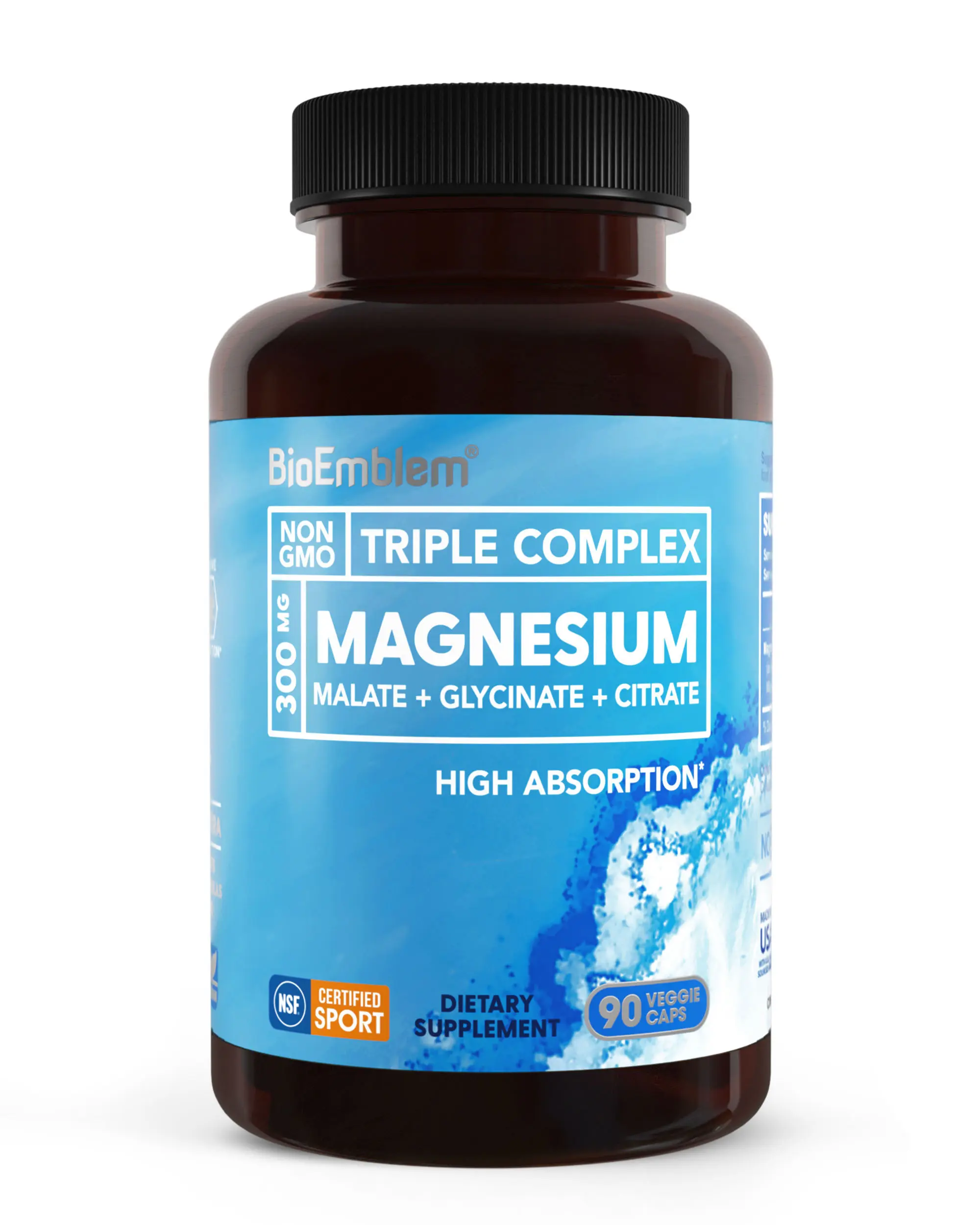Triple Magnesium Complex | 300mg of Magnesium Glycinate, Malate, & Citrate for Muscles, Nerves, & Energy | Vegan, Non-GMO | 90 Capsules Triple Magnesium Complex | 300mg of Magnesium Glycinate, Malate, & Citrate for Muscles, Nerves, & Energy | Vegan, Non-GMO | 90 Capsules