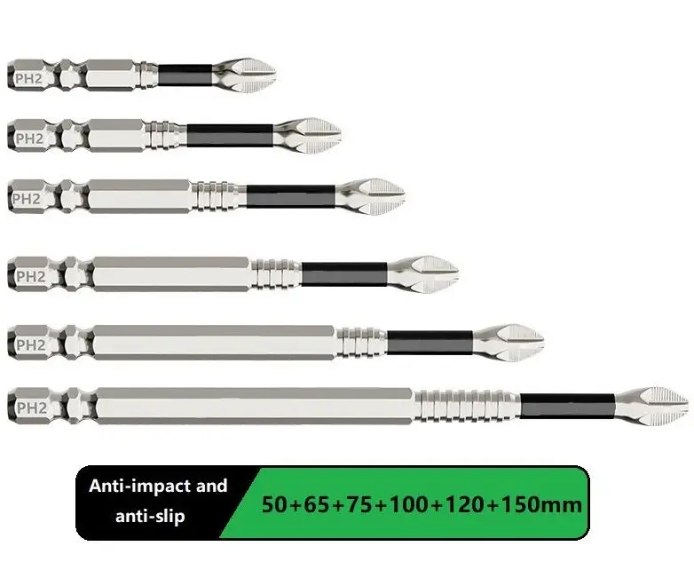 Impact non-slip cross head superhard strong magnetic electric screwdriver Hand d...