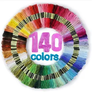 Embroidery Thread Floss 140 Colors Friendship Bracelet String Making Bracelets Cross Stitch Kit Supplies Thin Yarn Sewing Patterns Polyester Strings Crochet Braces Wrap Colored Rainbow Crafts