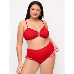 Cider Two Way Smocked Bow Detail Sweetheart Bandeau Bikini Set Curve & Plus SwimWeek