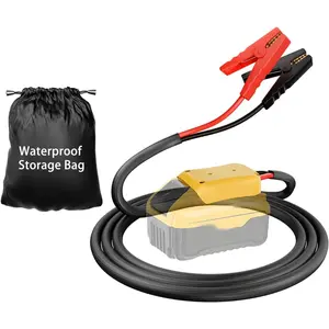 Jumper Cables with Adapter For 20V Battery, 2FT 8AWG Portable Battery Jumper Starter Automotive Booster Cables Power For Car Jump Starting Using Tool