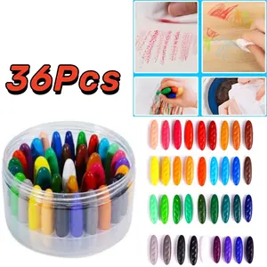 36Pcs Colors Assorted Peanut Crayons, Washable and Non-Toxic Large Crayons for Arts and Crafts Project, Boys & Girls, Artists