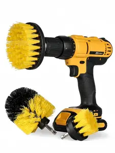 LMMAKE 3Pcs Drill Brush Attachment Kit for Electric Drills Gentle Yet Effective Cleaning for Automotive Interiors Boat Seats Carpets Upholstery Bathroom Tiles & Grout Essential for Homeowners & Professional Cleaners