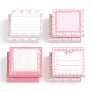 Bow Style Sticky Notes Set, Self-Adhesive DIY Diary Supplies, Diy Journaling, 30 Sheets Per Book, Ideal for School Office Home Use, Student Teacher Gift