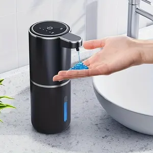 Touchless Smart Soap Dispenser, Automatic Foam/Liquid Soap Dispenser with Adjustable Settings, USB Rechargeable Battery, IPX5 Waterproof, Wall-Mounted Soap Dispenser for Bathroom, Foaming Hand Soap Dispenser