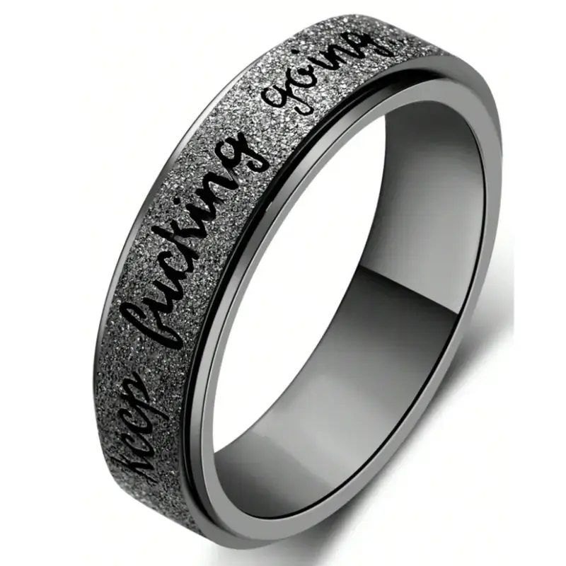 Anti-Anxiety Rotating Ring "Keep Going" Stylish Daily Jewelry & Valentine’s Gift Idea Inspirational Ring Motivational Accessory rings