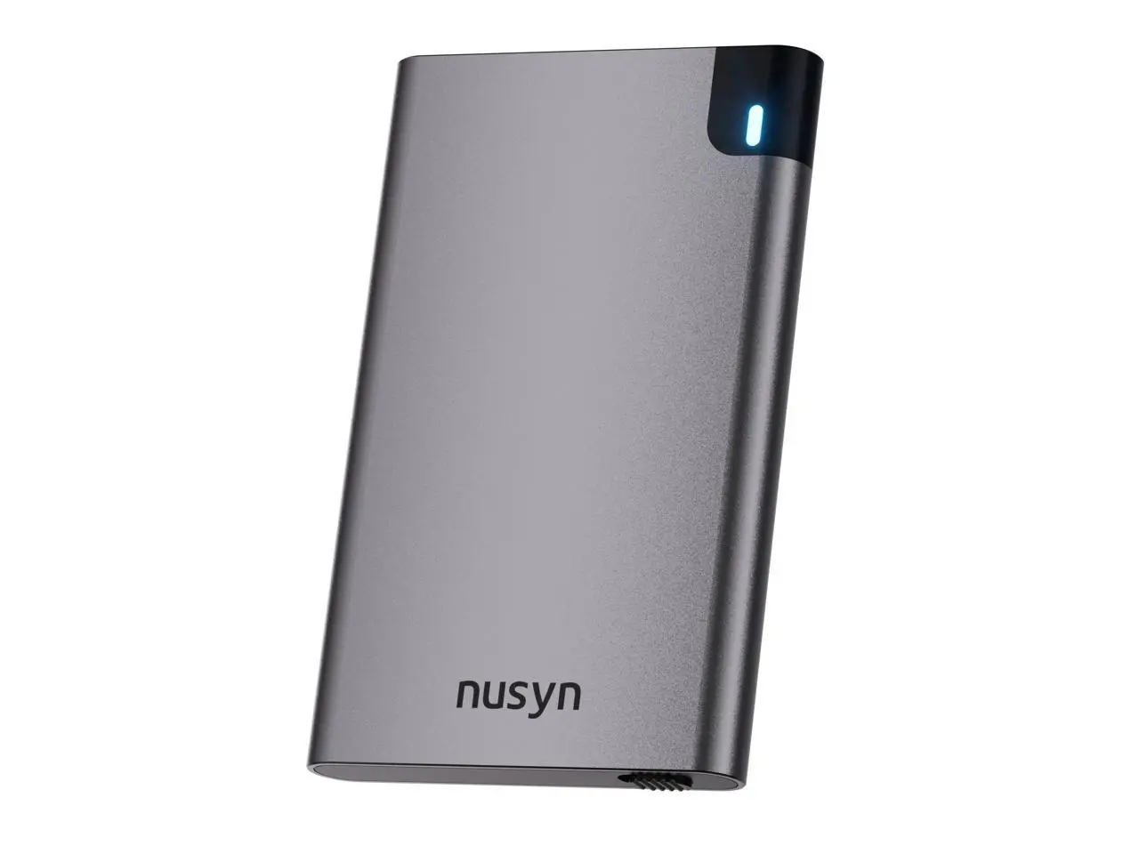 Nusyn NSE22 6Gbps 2.5inch Hard Drive Enclosure USB C to SATA III 5Gbps, USB-C External Hard Drive Case, External Hard Drive Case for All 7mm 9.5mm 2.5 inch SATA SSD HDD Up to 6TB, Tool-Free Installation, Plug & Play, Aluminum Housing