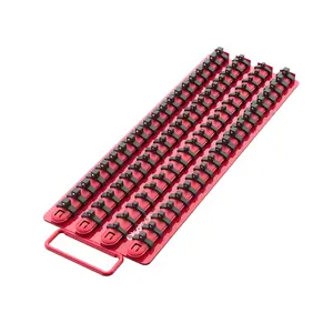 Olsa Tools 80 Piece Socket Organizer Tray With Handle - Portable & Durable High-Grade Steel Storage Solution for Mechanics