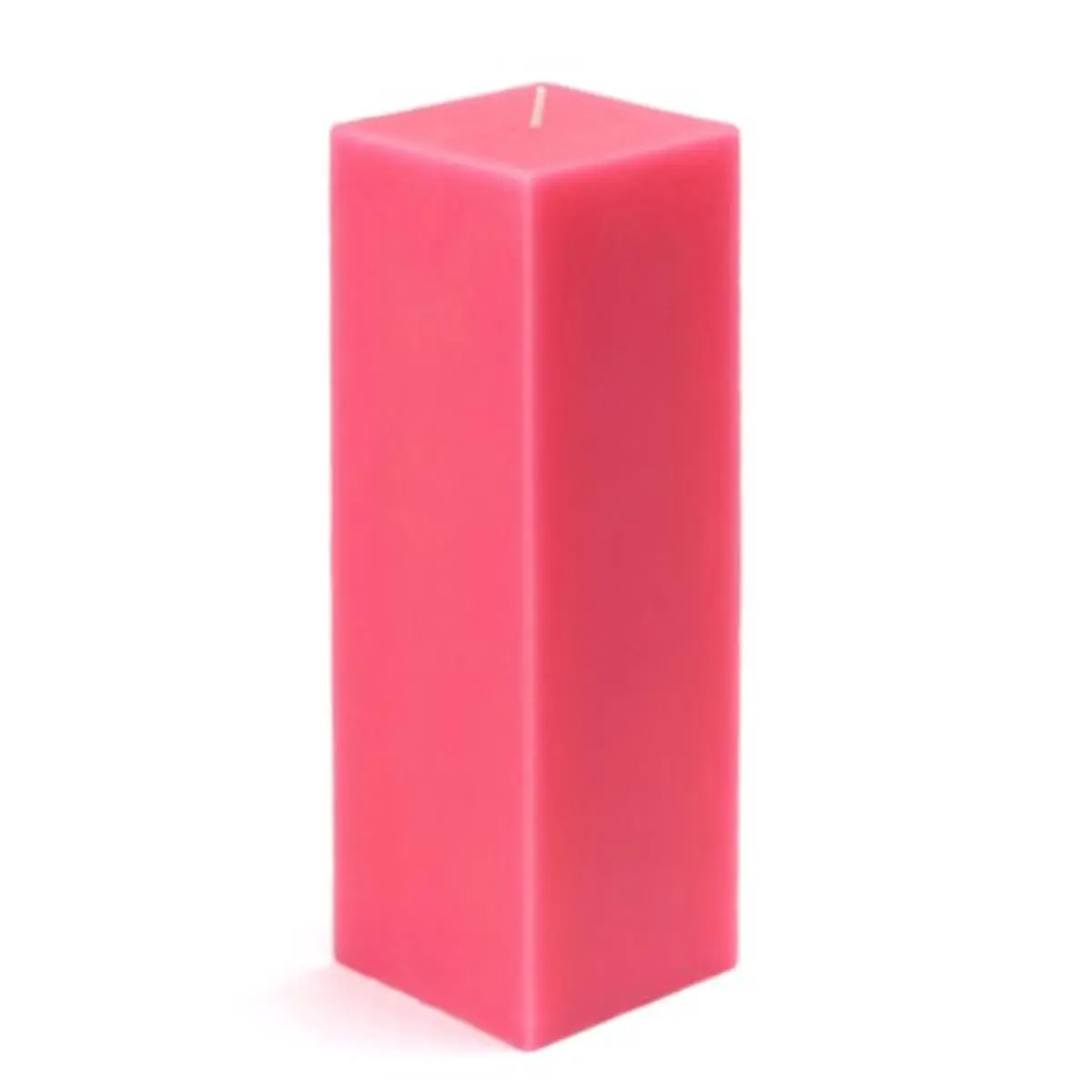 Jeco CPZ-156 Solid Unscented Wax Smokeless 3x9 in. Square Pillar Candle, Hot Pink Home Decor