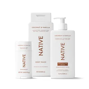 NATIVE Daily Body Trio Set – Aluminum-Free Deodorant Stick, Sulfate-Free Body Wash & Moisturizing Body Lotion – Paraben-Free, Phthalate-Free, 72-Hour Odor Protection